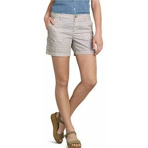 Eddie Bauer Shorts Women's 14 Slightly Curvy Poplin 5" Beige White MSRP $55  NEW